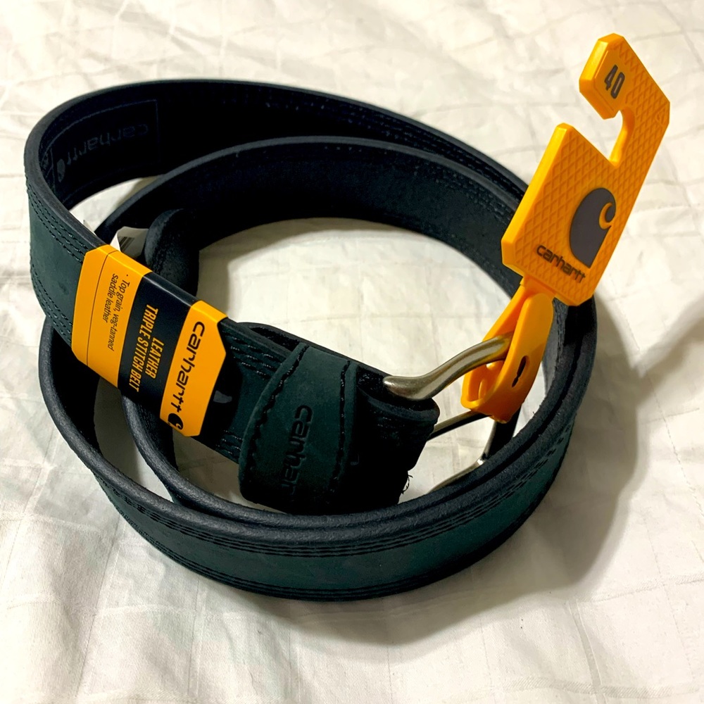New Men’s Carhartt Detroit Black Leather Belt size 40